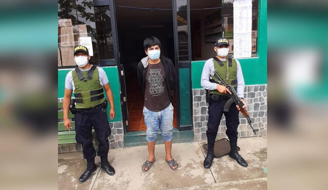 Falvio Taype, fue detenido por agentes de la comisaría de Pillcopta. Foto: PNP