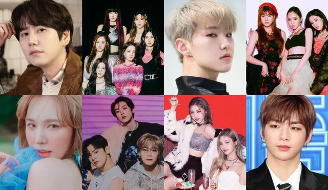 Todos los lanzamientos K-pop para abril del 2021. Foto: composición LR / SM / Fantagio / JYP / Naver