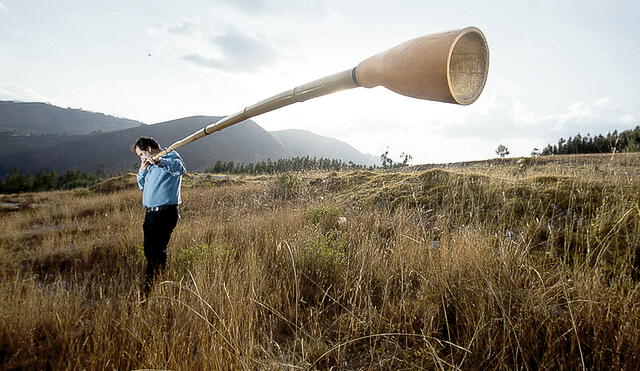 Música andina. El clarín cajamarquino, instrumento que ejecuta la agrupación Serranova. Foto: difusión