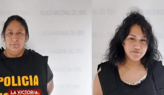 Greace Lizzette Galarza Barrón y Mayra Lucero Aucayari Aldea permanecen detenidas en la sede de la Dirincri. Foto: captura de América Noticias