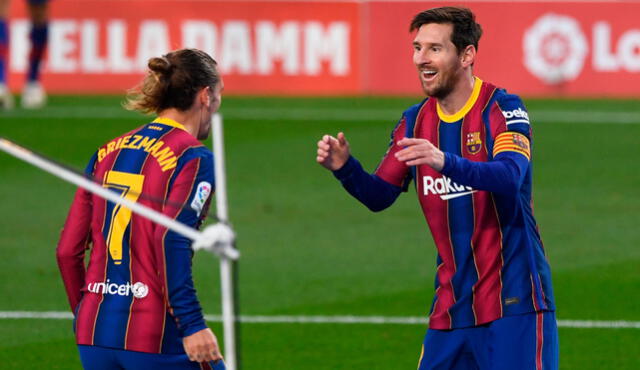 Griezmann y Messi comparten equipo desde hace dos temporadas. Foto: AFP
