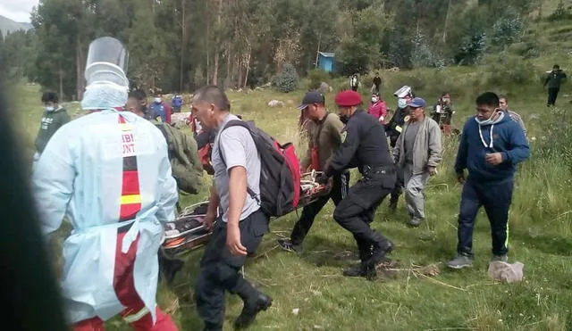 Cusco. Autoridades realizaron denodados esfuerzos para rescatar a niño. Foto: Bomberos de Canchis