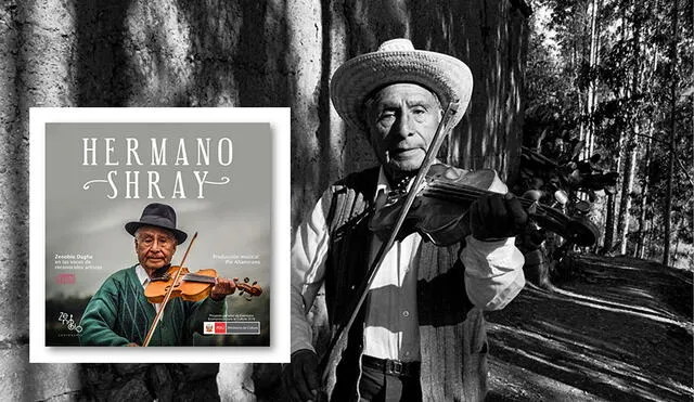 Recordado violinista huanca Zenobio Dagha. Al lado, carátula del CD “Hermano Shray Zenobio. Centenario”, editado en homenaje al maestro.