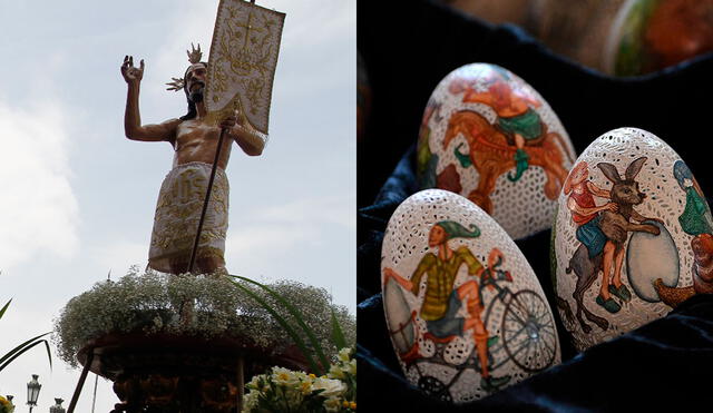 La Pascua celebra la resurrección de Jesucristo e incluye tradiciones como la búsqueda de huevos. Foto: composición/La República/AFP
