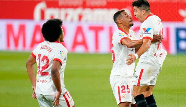 Marcos Acuña anotó el único tanto del partido. Foto: prensa Sevilla