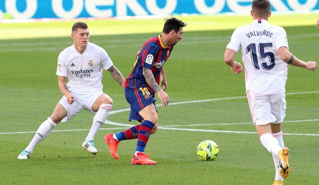 Messi lleva siete partidos seguidos sin poderle anotar al Real Madrid. Foto: EFE