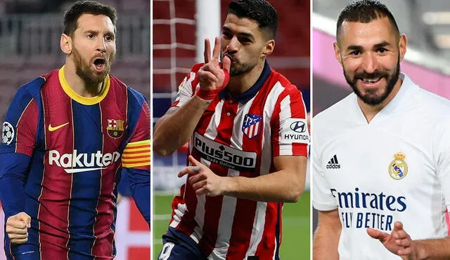 A falta de nueve fechas, Barcelona, Atlético de Madrid y Real Madrid son los equipos aspirantes al título. Foto: composición/EFE