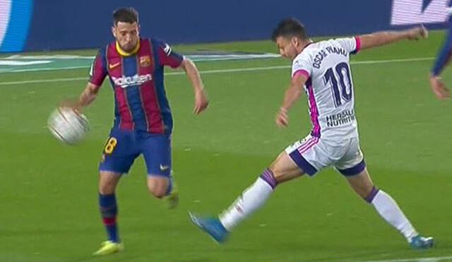 Alcalde de Valladolid estalló tras la mano de cobrada de Jordi Alba. foto: ESPN