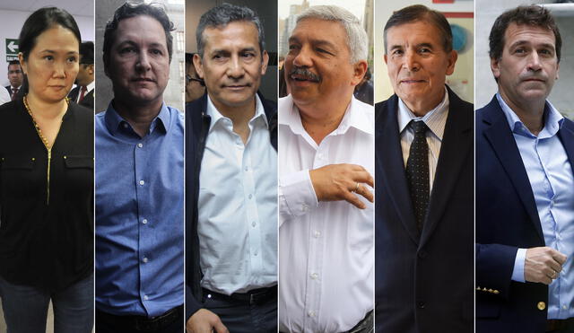 Fujimori (FP), Salaverry (SP), Humala (PN), Beingolea (PPC), Gálvez (RUNA) y Santos (PPS) son los seis candidatos presidenciales que reportan investigaciones por presunta corrupción. Foto: composición LR