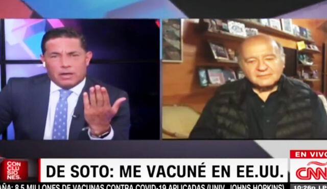 Hernando de Soto fue otro de los candidatos presidenciales que fue entrevistado en CNN. Foto: captura Facebook Hernando de Soto