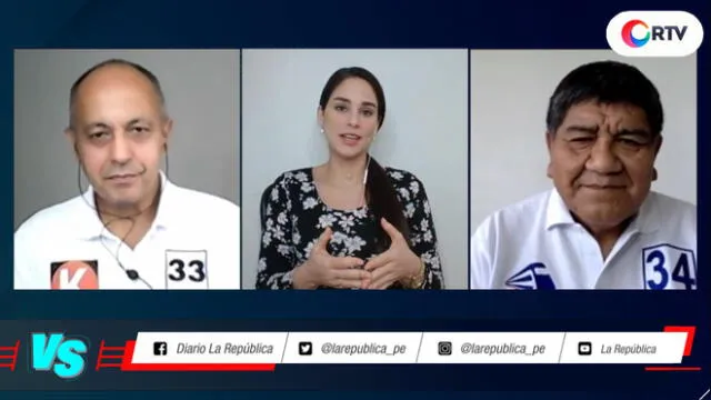 Debate entre Jaime Abenzur, de Fuerza Popular, y Rómulo Mucho, del partido Avanza País, en #VersusElectoral. Foto: captura/RTV