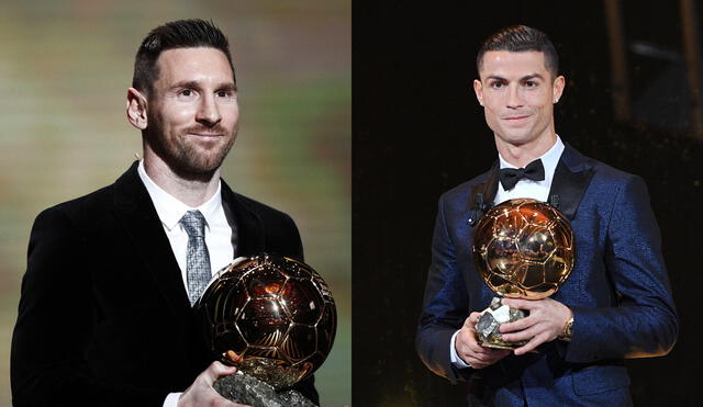 Messi y CR7 son los jugadores que ganaron más balones de oro en el Barcelona y Real Madrid respectivamente.  Foto: composición EFE