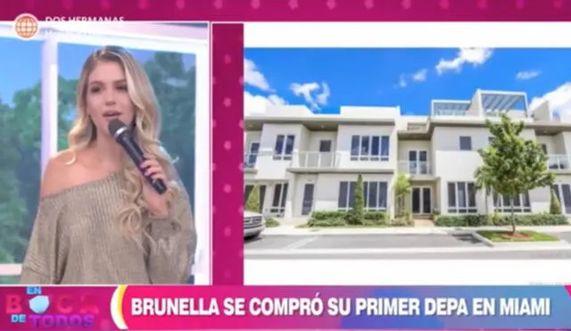 Brunella Horna se mostró muy emocionada por su nueva adquisición. Foto: captura de América TV