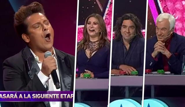 Imitador de Luis Miguel canta "Fuego de noche, nieve de día" caracterizando a Ricky Martin. Foto: captura de Chilevisión