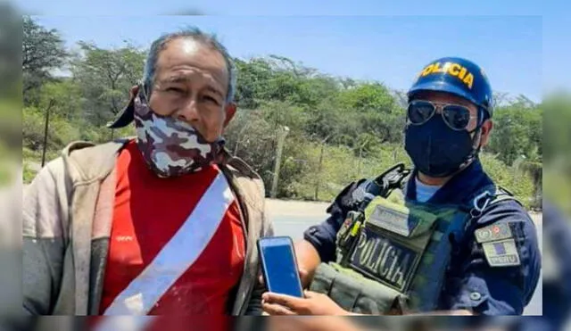 El suboficial PNP, Ángel Raúl Lluncor Pacherrez cuando alcanzó al ciudadano. Foto: cortesía Resumen Semanal Req