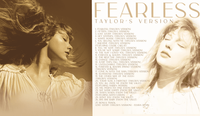 Fearless Taylor's version incluye 6 temas adicionales. Foto: Taylor Swift/Facebook