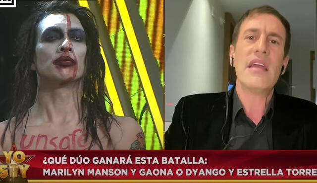 Mauri Stern indignado por actitud de imitador de Marilyn Manson en ensayos de Yo soy, grandes batallas. Foto: captura de Latina