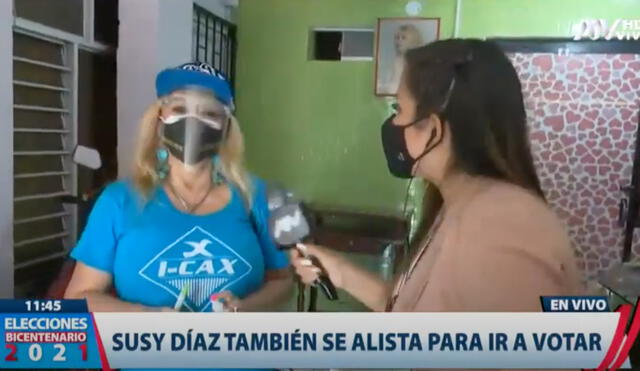 El canal ATV Noticias acompañó a Susy Diaz a cumplir sus deberes cívicos en un local en la Molina. Foto: Youtube/ ATV