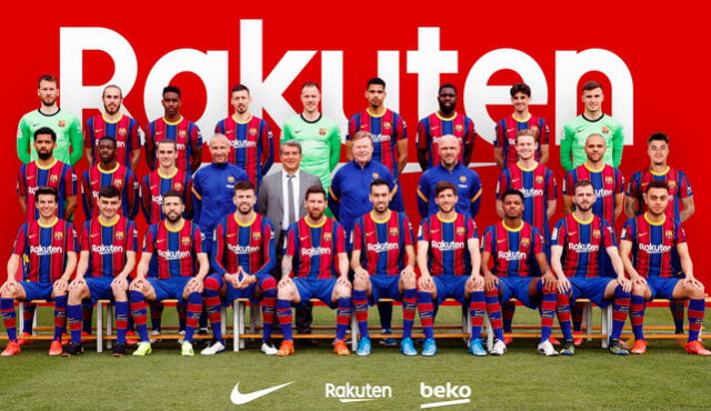 El plantel principal del club azulgrana de la temporada 2020/21. Foto: FC Barcelona