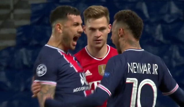 Neymar celebró efusivamente tras clasificar a semis de la Champions League. foto: captura video-ESPN.