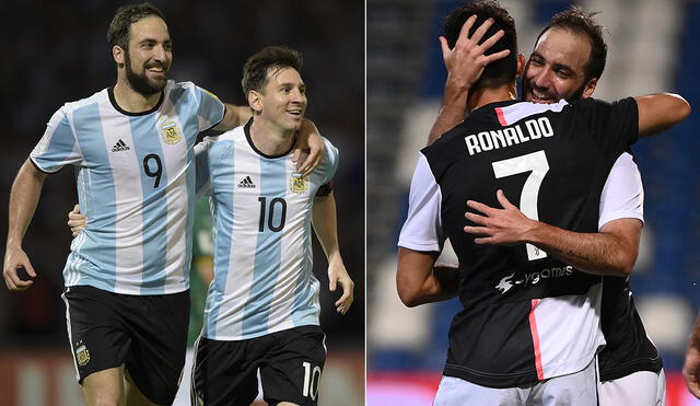 Higuaín jugó con Messi en la selección argentina y con Ronaldo en Real Madrid y Juventus. Foto: composición/AFP