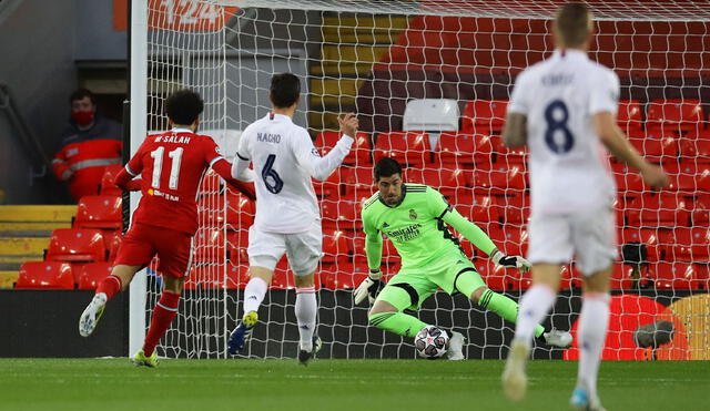 Mohamed Salah se perdió el primero de Liverpool ante Real Madrid. foto: EFE.