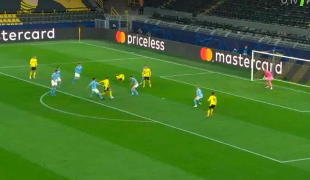 Bellingham abrió el marcador para el Dortmund ante el City por la vuelta de cuartos de Champions League. Foto: captura Flashcore
