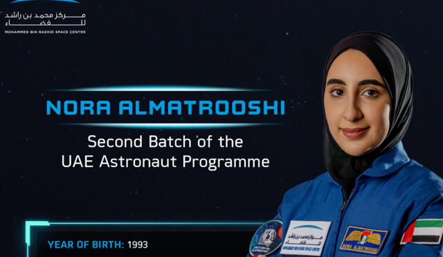 La nueva astronauta de 27 años de edad es licenciada en Ingeniería Mecánica por la Universidad de EAU. Foto: Twitter/MBR Space Centre
