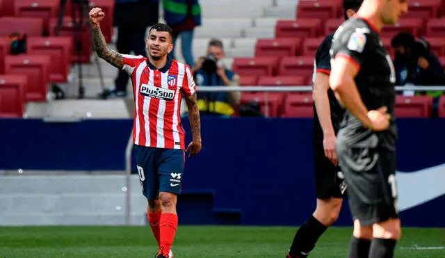 Ángel Correa contribuyó con dos goles en la goleada del Atlético Madrid 5-0 ante el Eibar por LaLiga. Foto: AFP
