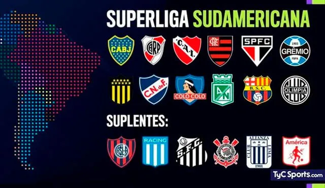 Así estaría compuesta la Superliga Sudamericana. Foto: A Presión Alta