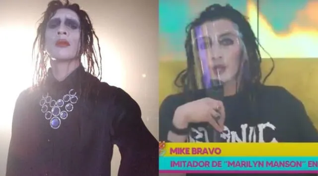 El imitador de Marilyn Manson se presentó en Amor y Fuego. Foto: Instagram Mike Bravo