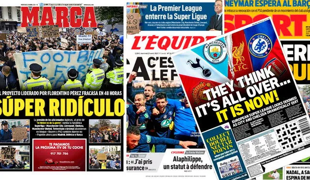 Importantes medios catalogaron como fracaso el proyecto de Florentino Pérez. Foto: Marca/L'Equipe