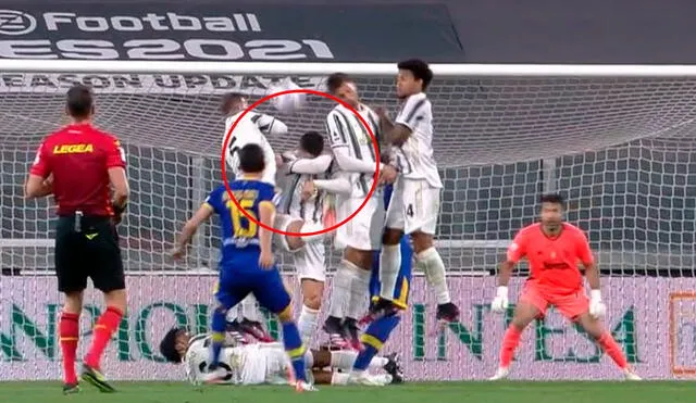 Cristiano Ronaldo no saltó en la barrera durante el partido ante el Parma. Foto: ESPN