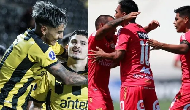 Peñarol y Sport Huancayo se enfrentarán por primera vez en la Copa Sudamericana. Foto: composición GLR/EFE/Liga1
