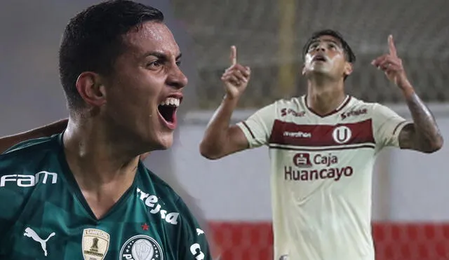 Enzo Gutiérrez marcó los dos goles de Universitario frente a Palmeiras. Foto: AFP