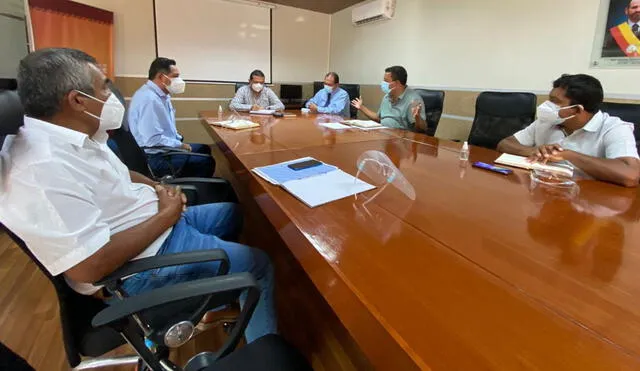 Burgomaestre sostuvieron una reunión con el gobernador (e) Luis Díaz Bravo. Foto: GORE Lambayeque.