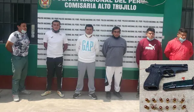 La Policía informó que los detenidos son de la banda Los Areneros de Alto Trujillo. Foto: PNP