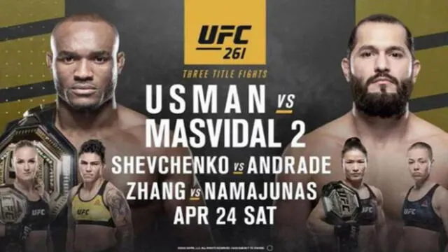 UFC 261 tendrá tres peleas titulares. Foto: UFC