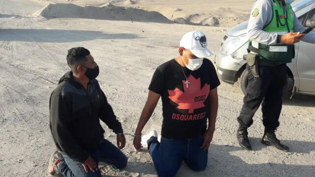 Tacna. Hampones fueron detenidos cuando pretendían huir a la ciudad de Ilo (Moquegua) Foto: PNP
