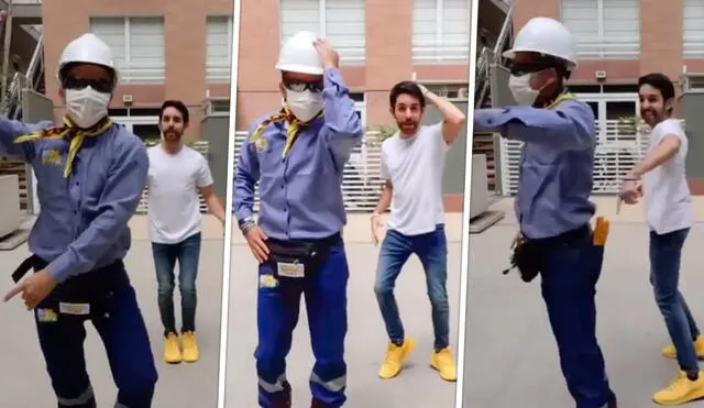 Joaquín Escobar realiza el challenge de la canción "No sé" en compañía del 'ingeniero bailarín'. Foto: Joaquín Escobar/ Instagram