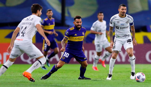 Boca Juniors y Santos juegan en La Bombonera por la fecha 2 del grupo C de la Copa Libertadores 2021. Foto: EFE