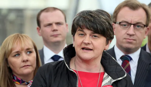 Arlene Foster dejará de dirigir el Partido Unionista Democrático de Irlanda del Norte a fines de mayo. Foto: AFP