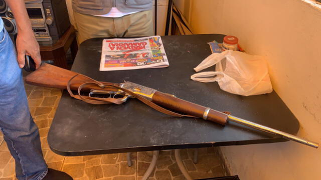 El arma en mención se trataba de una carabina marca Winchester, calibre 12, con número de serie 546172. Foto: Ministerio del Interior