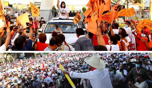 Simpatizantes se aglomeran para escuchar propuestas de Fuerza Popular y Perú Libre en Piura. Foto: difusión