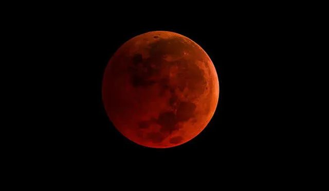 Eclipse total de Luna, también conocido como 'luna de sangre'. Foto: NASA