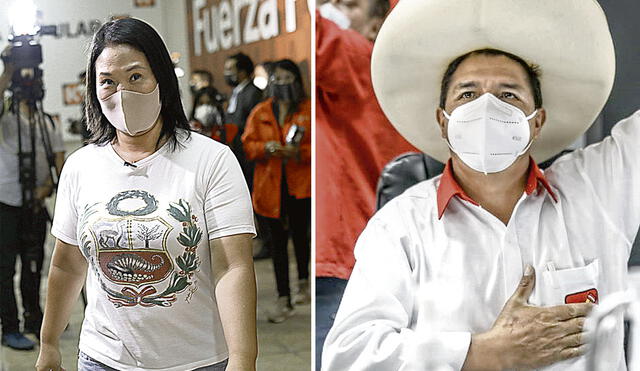 Keiko Fujimori y Pedro Castillo disputarán la presidencia del Perú este 6 de junio. Foto: composición La República