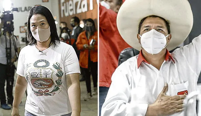 El primer debate entre Pedro Castillo y Keiko Fujimori se está llevando a cabo en la ciudad de Chota. Foto: composición La República