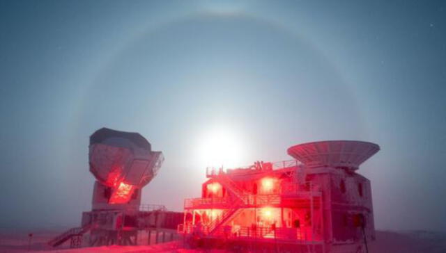 Según indicaron especialistas, la foto muestra un fenómeno llamado paraselene. Foto: South Pole Telescope