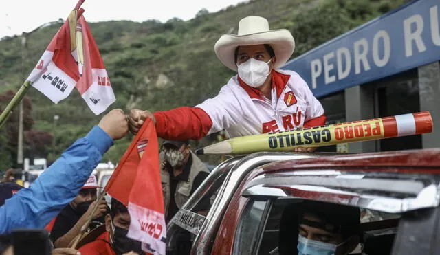 Pedro Castillo está haciendo campaña en la región San Martín. Foto: Aldair Mejía/ La República