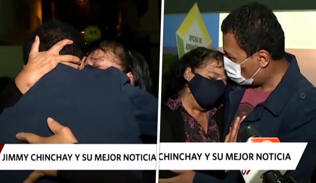 Mamá de Jimmy Chinchay se emociona con la recuperación del periodista. Foto: captura de América TV